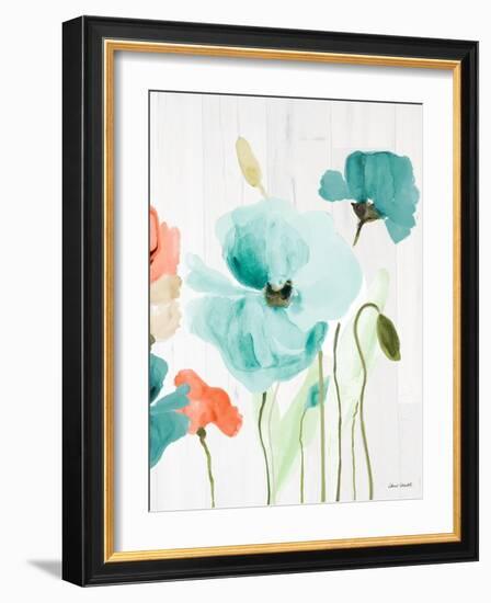 Poppies on Wood I-Lanie Loreth-Framed Art Print