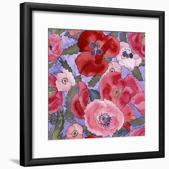 Poppies pattern- light-Carissa Luminess-Framed Giclee Print