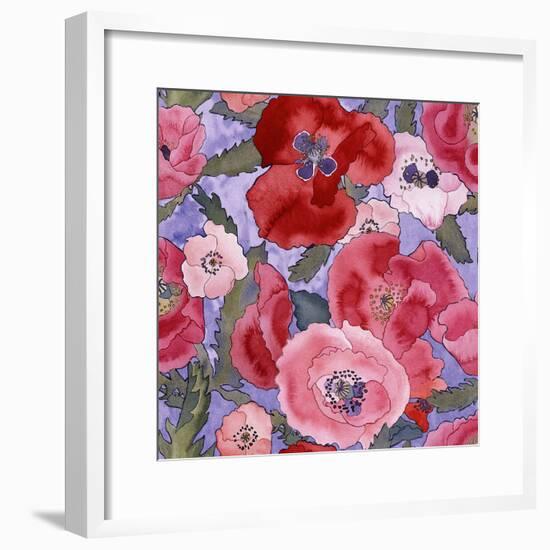 Poppies pattern- light-Carissa Luminess-Framed Giclee Print