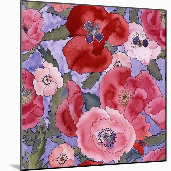 Poppies pattern- light-Carissa Luminess-Mounted Giclee Print