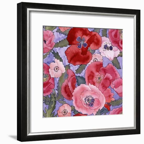 Poppies pattern- light-Carissa Luminess-Framed Giclee Print