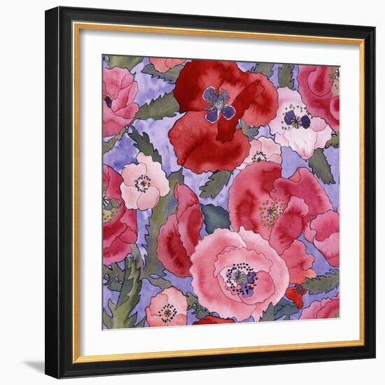 Poppies pattern- light-Carissa Luminess-Framed Giclee Print