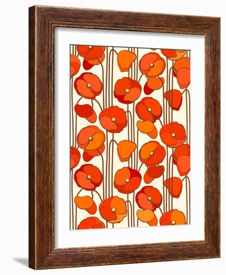 Poppies. Seamless Background.-isveta-Framed Art Print