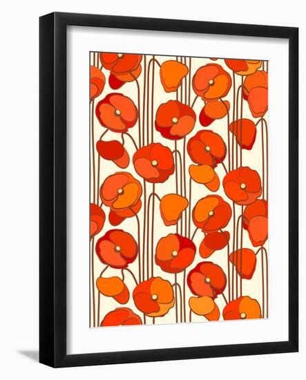 Poppies. Seamless Background.-isveta-Framed Art Print