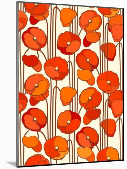 Poppies. Seamless Background.-isveta-Mounted Art Print