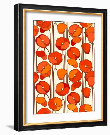 Poppies. Seamless Background.-isveta-Framed Art Print