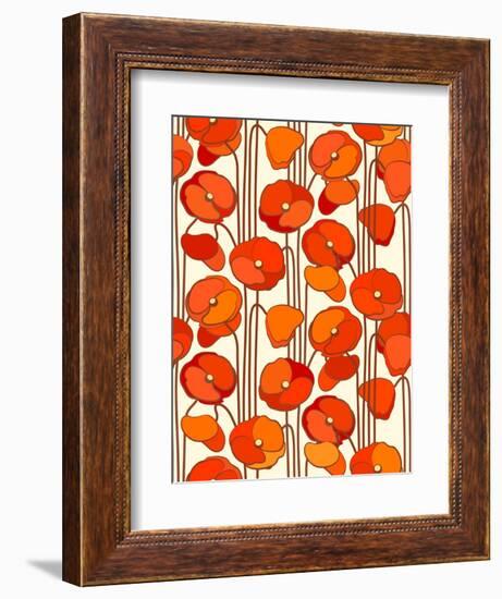 Poppies. Seamless Background.-isveta-Framed Art Print