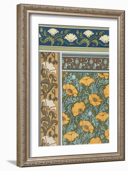 Poppies Wallpaper, Chromo-Lithograph, London, England, 1897-Eugene Grasset-Framed Giclee Print