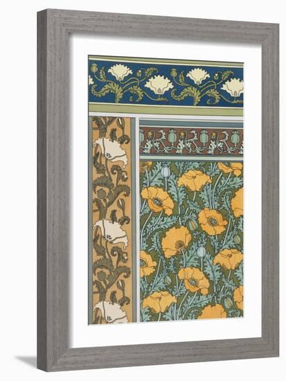 Poppies Wallpaper, Chromo-Lithograph, London, England, 1897-Eugene Grasset-Framed Giclee Print