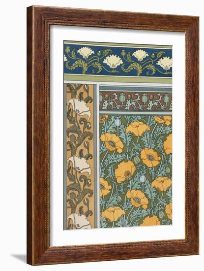 Poppies Wallpaper, Chromo-Lithograph, London, England, 1897-Eugene Grasset-Framed Giclee Print