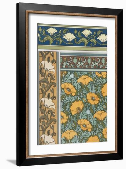 Poppies Wallpaper, Chromo-Lithograph, London, England, 1897-Eugene Grasset-Framed Giclee Print