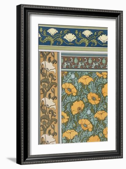 Poppies Wallpaper, Chromo-Lithograph, London, England, 1897-Eugene Grasset-Framed Giclee Print