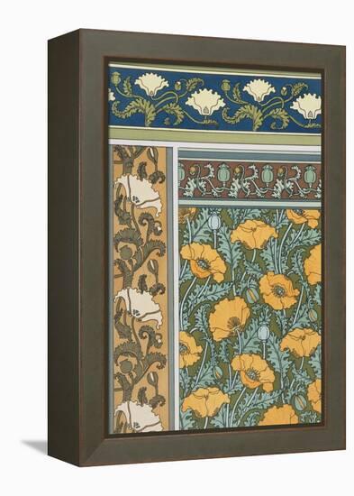 Poppies Wallpaper, Chromo-Lithograph, London, England, 1897-Eugene Grasset-Framed Premier Image Canvas