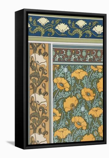 Poppies Wallpaper, Chromo-Lithograph, London, England, 1897-Eugene Grasset-Framed Premier Image Canvas