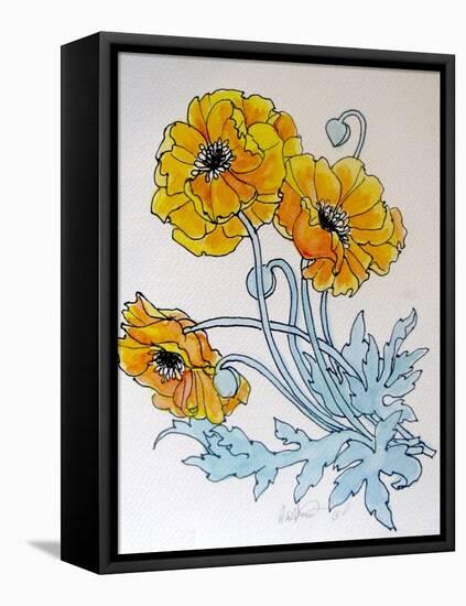 POPPIES watercolour-Linda Arthurs-Framed Premier Image Canvas