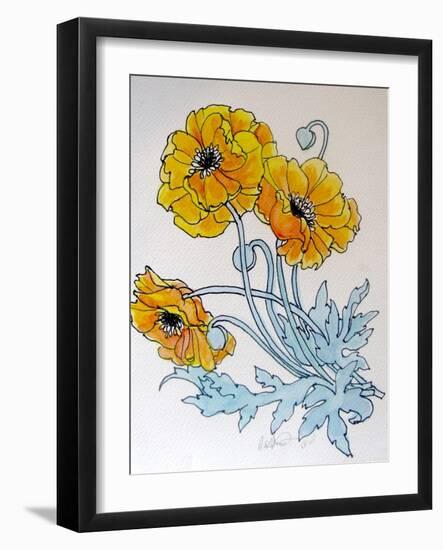 POPPIES watercolour-Linda Arthurs-Framed Giclee Print