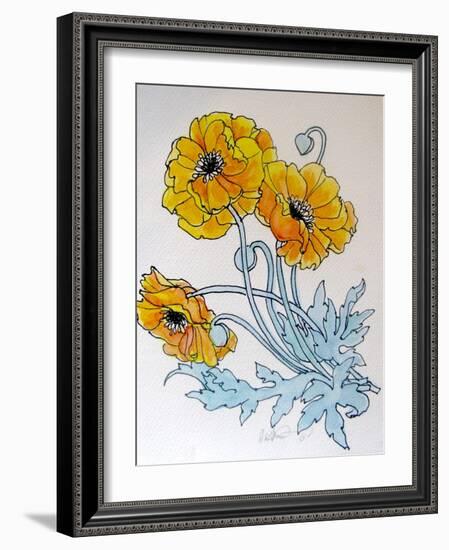 POPPIES watercolour-Linda Arthurs-Framed Giclee Print