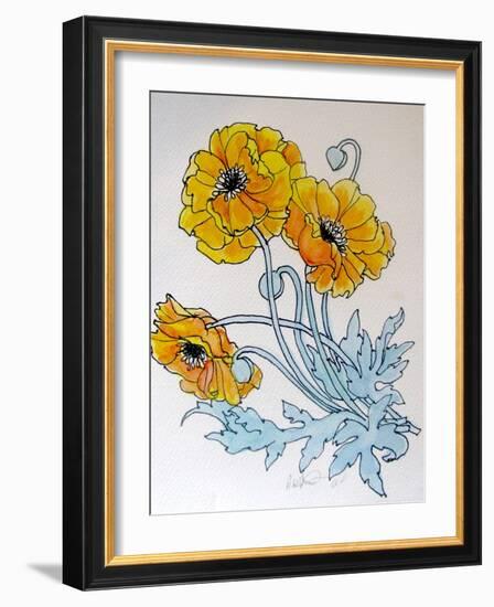 POPPIES watercolour-Linda Arthurs-Framed Giclee Print