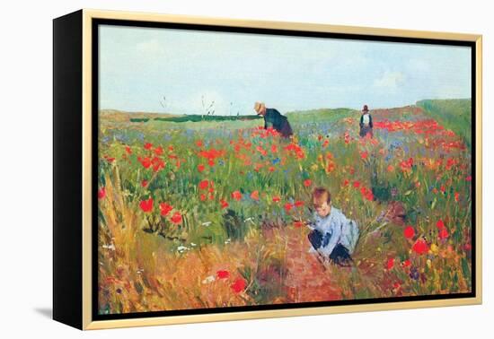 Poppies-Mary Cassatt-Framed Stretched Canvas