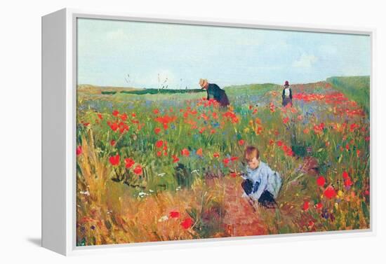 Poppies-Mary Cassatt-Framed Stretched Canvas