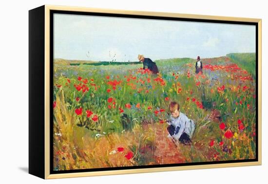 Poppies-Mary Cassatt-Framed Stretched Canvas