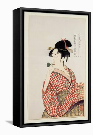 Poppin O Fuku Onna-Utamaro-Framed Premier Image Canvas