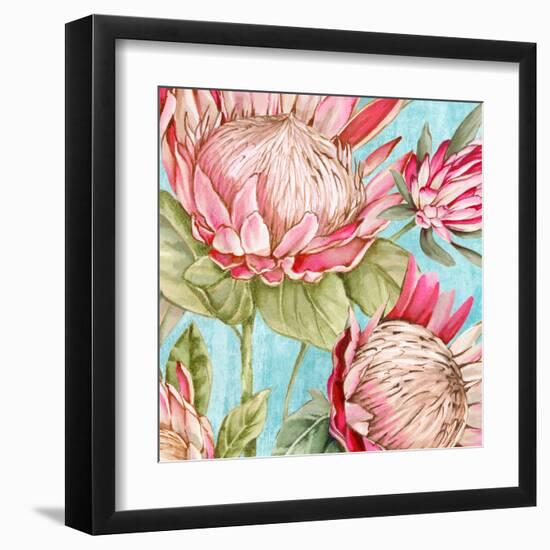 Popping King Protea I-Alex Black-Framed Art Print