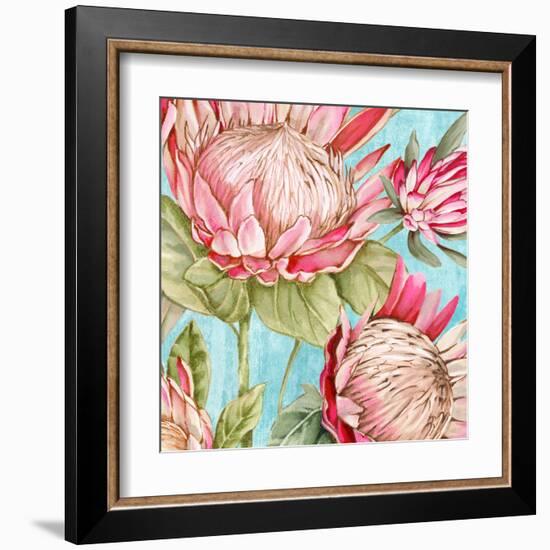 Popping King Protea I-Alex Black-Framed Art Print