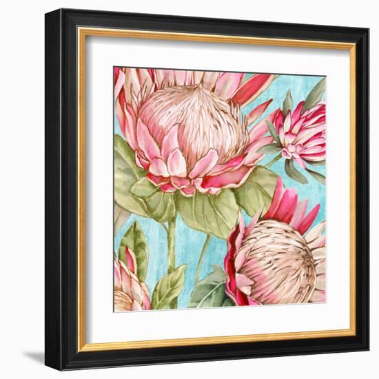 Popping King Protea I-Alex Black-Framed Art Print