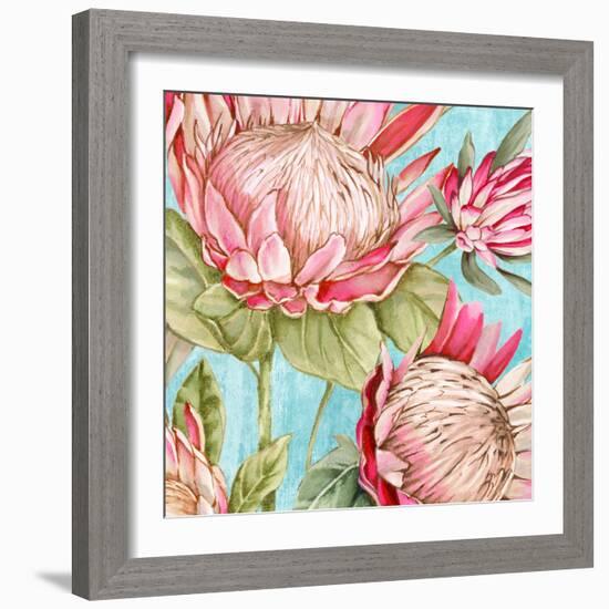 Popping King Protea I-Alex Black-Framed Art Print