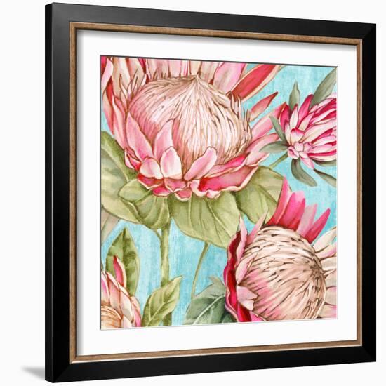 Popping King Protea I-Alex Black-Framed Art Print