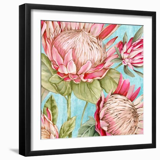 Popping King Protea I-Alex Black-Framed Art Print