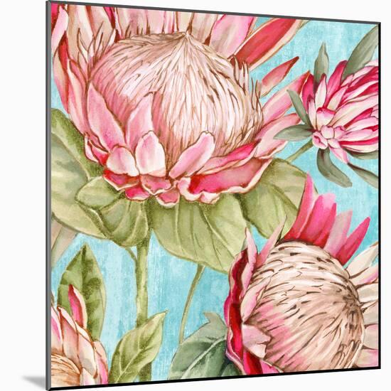 Popping King Protea I-Alex Black-Mounted Art Print