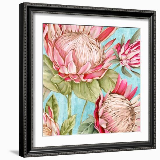 Popping King Protea I-Alex Black-Framed Art Print