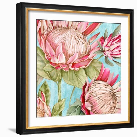 Popping King Protea I-Alex Black-Framed Art Print