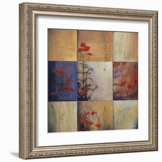 Poppy and Fern Nine Patch-Don Li-Leger-Framed Giclee Print