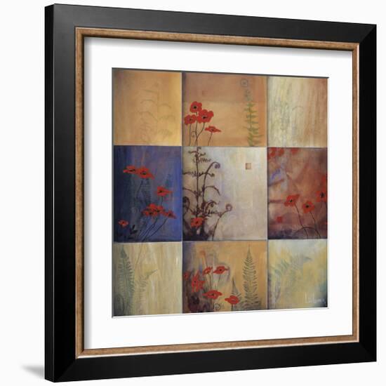 Poppy and Fern Nine Patch-Don Li-Leger-Framed Giclee Print