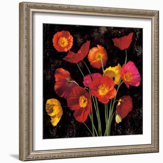 Poppy Bouquet II-John Seba-Framed Art Print