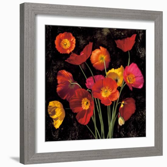 Poppy Bouquet II-John Seba-Framed Art Print