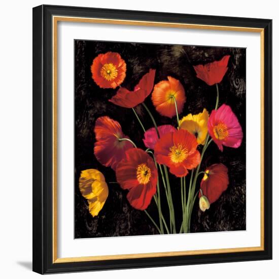 Poppy Bouquet II-John Seba-Framed Art Print