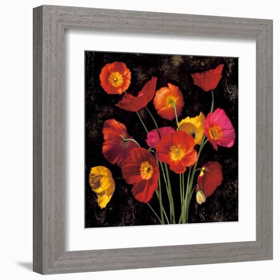 Poppy Bouquet II-John Seba-Framed Art Print