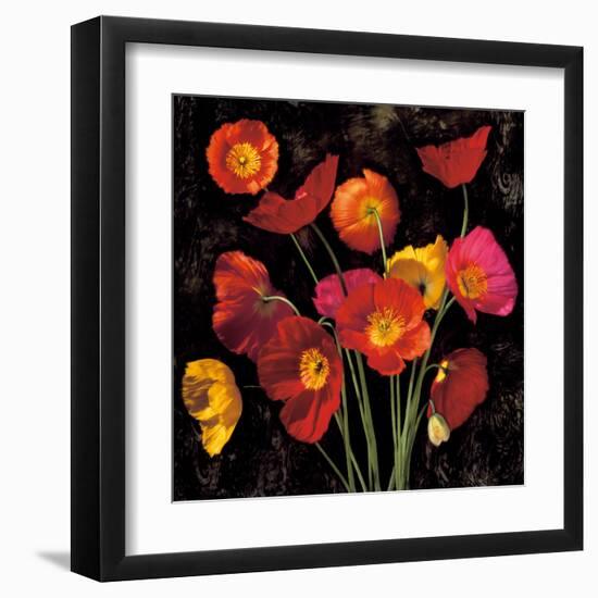 Poppy Bouquet II-John Seba-Framed Art Print