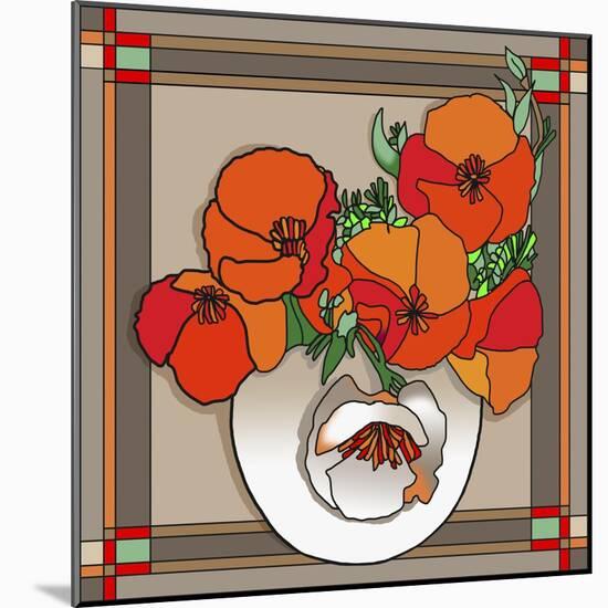 Poppy Bowl-Howie Green-Mounted Giclee Print