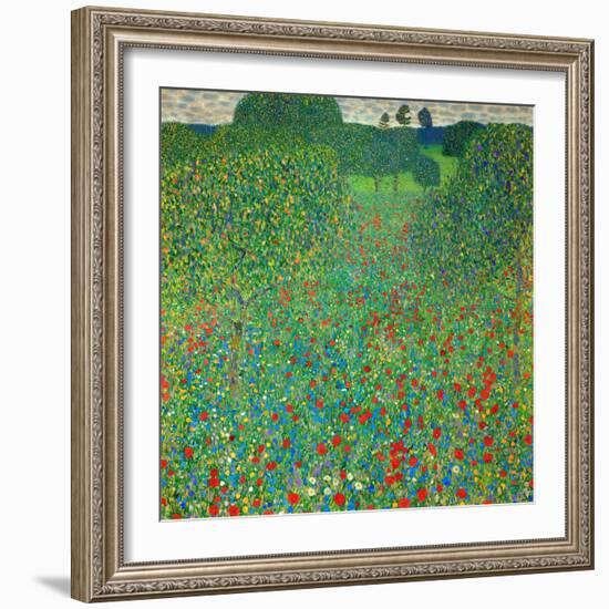 Poppy Field, 1907-Gustav Klimt-Framed Giclee Print