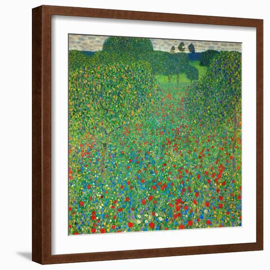 Poppy Field, 1907-Gustav Klimt-Framed Giclee Print