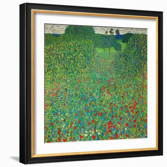 Poppy Field, 1907-Gustav Klimt-Framed Giclee Print