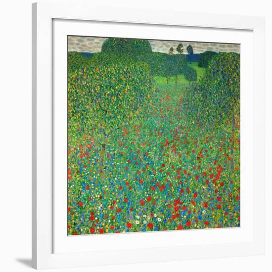 Poppy Field, 1907-Gustav Klimt-Framed Giclee Print