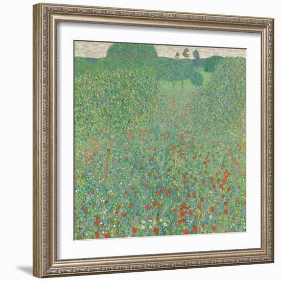 Poppy field, 1907-Gustav Klimt-Framed Giclee Print