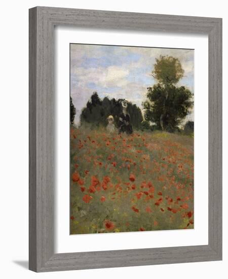 Poppy Field at Argenteuil, c.1873-Claude Monet-Framed Giclee Print