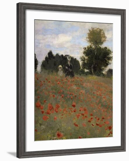 Poppy Field at Argenteuil, c.1873-Claude Monet-Framed Giclee Print